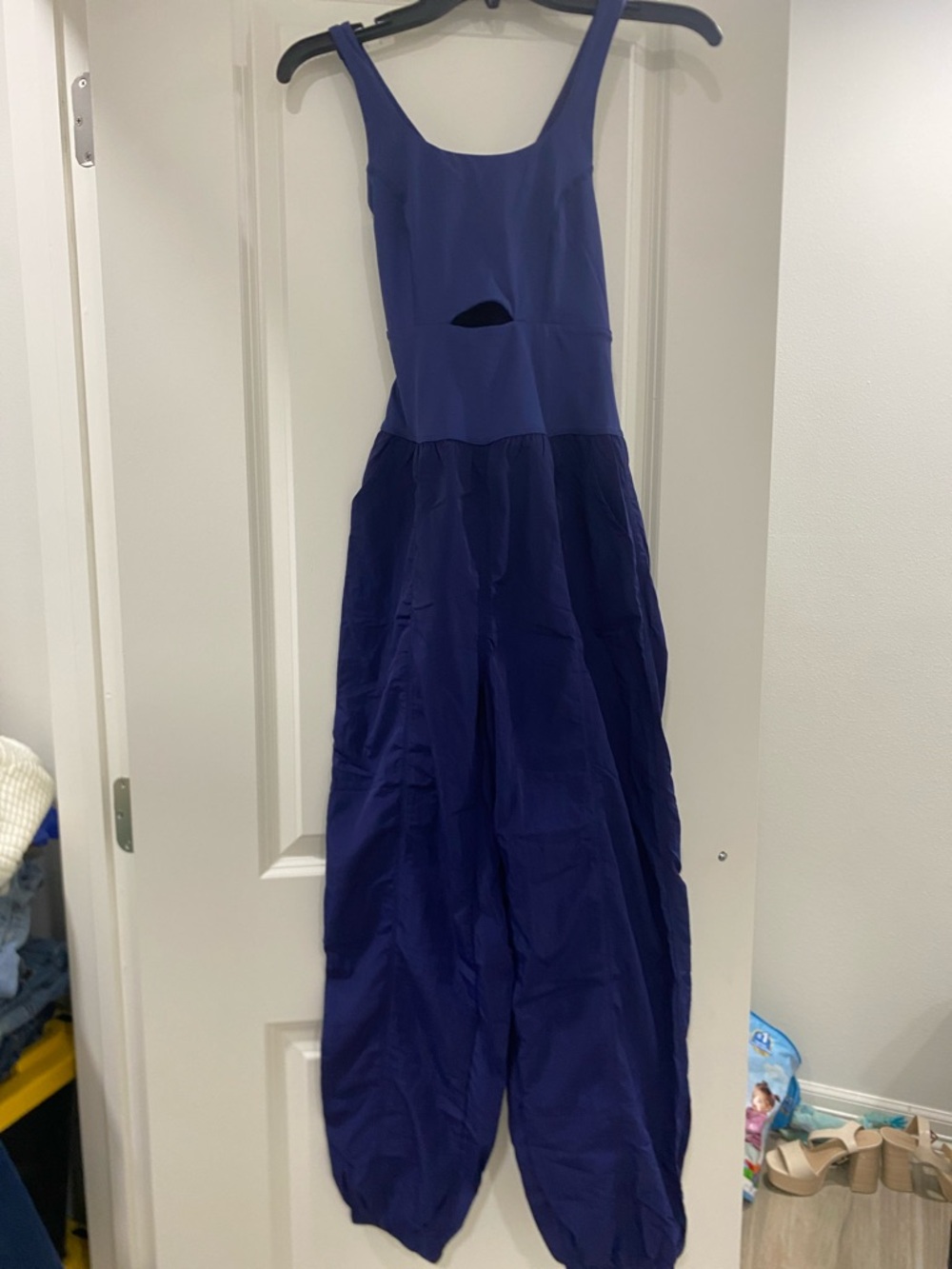 Navy Blue Jumpsuit with Cutout